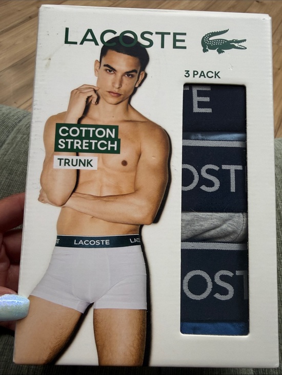 Lacoste Other - Lacoste Men’s Trunk 3-Pack in Navy, Gray & Light Blue